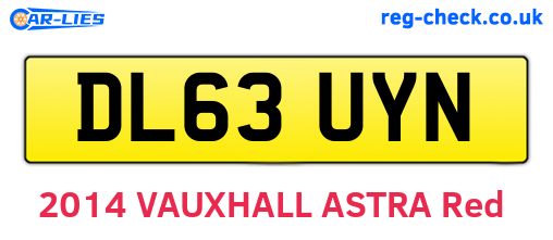 DL63UYN are the vehicle registration plates.