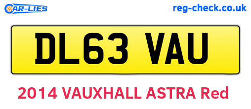 DL63VAU are the vehicle registration plates.