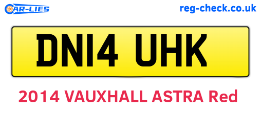 DN14UHK are the vehicle registration plates.