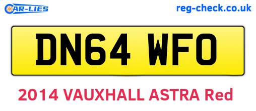 DN64WFO are the vehicle registration plates.