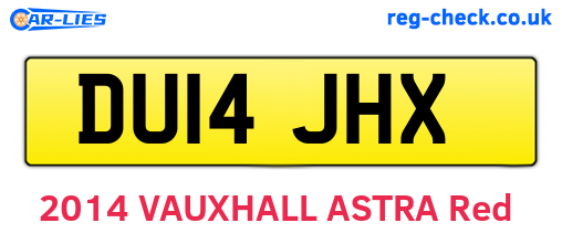 DU14JHX are the vehicle registration plates.
