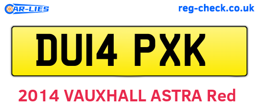 DU14PXK are the vehicle registration plates.