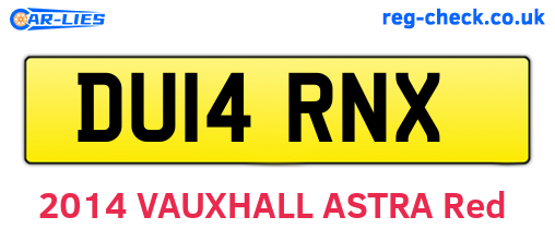 DU14RNX are the vehicle registration plates.