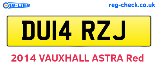 DU14RZJ are the vehicle registration plates.
