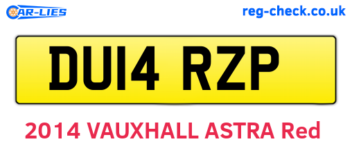 DU14RZP are the vehicle registration plates.