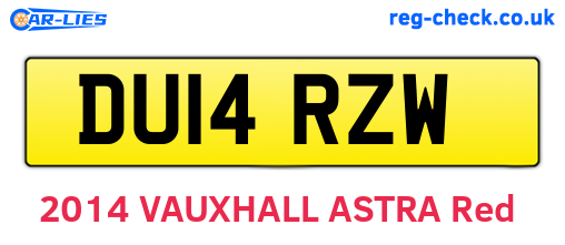 DU14RZW are the vehicle registration plates.