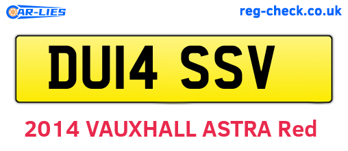 DU14SSV are the vehicle registration plates.