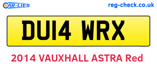 DU14WRX are the vehicle registration plates.