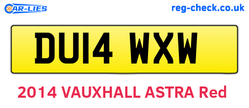 DU14WXW are the vehicle registration plates.