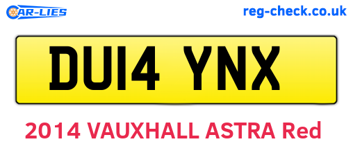 DU14YNX are the vehicle registration plates.
