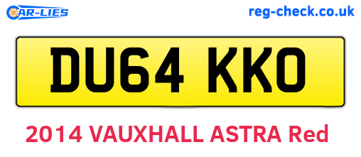DU64KKO are the vehicle registration plates.