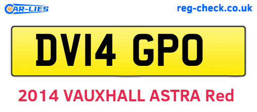 DV14GPO are the vehicle registration plates.
