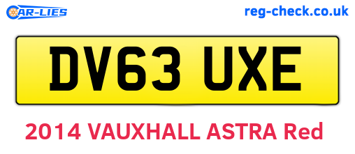 DV63UXE are the vehicle registration plates.