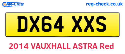 DX64XXS are the vehicle registration plates.