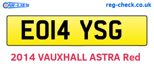 EO14YSG are the vehicle registration plates.