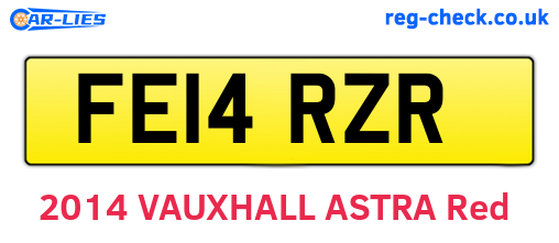FE14RZR are the vehicle registration plates.
