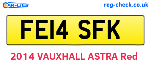 FE14SFK are the vehicle registration plates.