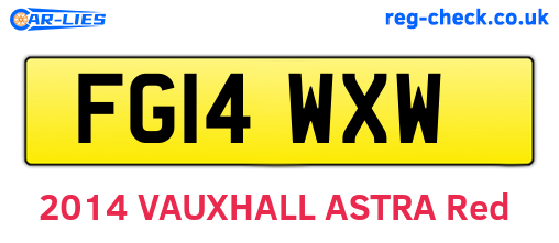 FG14WXW are the vehicle registration plates.