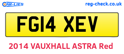 FG14XEV are the vehicle registration plates.