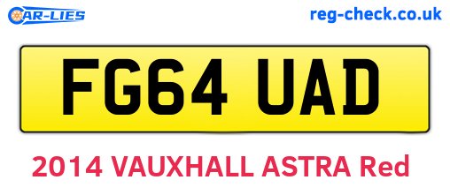 FG64UAD are the vehicle registration plates.