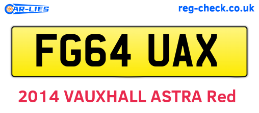 FG64UAX are the vehicle registration plates.