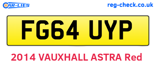 FG64UYP are the vehicle registration plates.