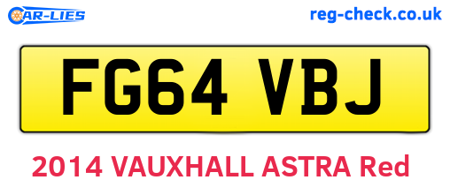 FG64VBJ are the vehicle registration plates.