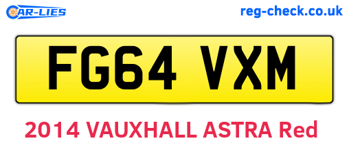 FG64VXM are the vehicle registration plates.