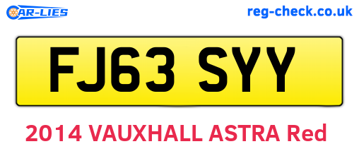 FJ63SYY are the vehicle registration plates.