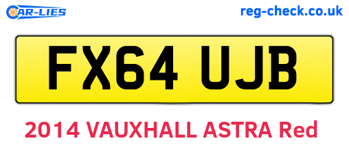 FX64UJB are the vehicle registration plates.