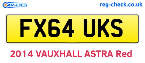FX64UKS are the vehicle registration plates.