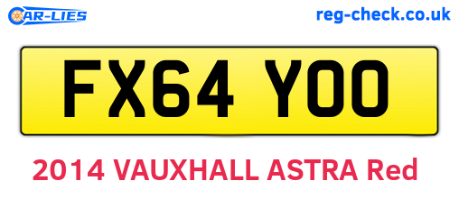 FX64YOO are the vehicle registration plates.