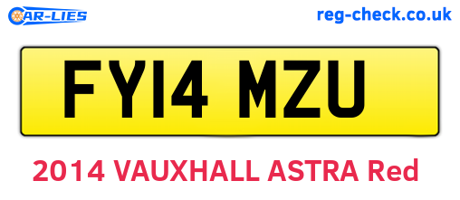 FY14MZU are the vehicle registration plates.