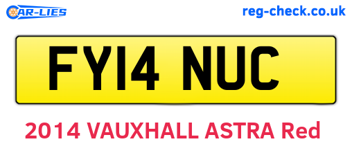 FY14NUC are the vehicle registration plates.