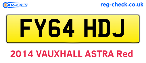 FY64HDJ are the vehicle registration plates.