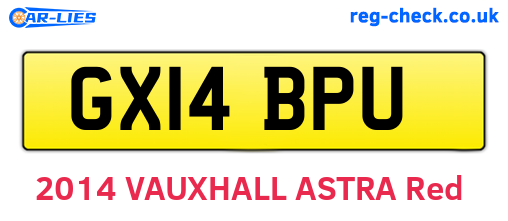 GX14BPU are the vehicle registration plates.