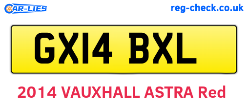 GX14BXL are the vehicle registration plates.
