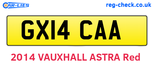 GX14CAA are the vehicle registration plates.