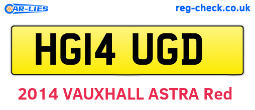 HG14UGD are the vehicle registration plates.