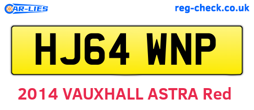 HJ64WNP are the vehicle registration plates.