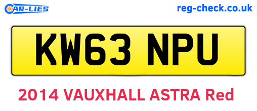 KW63NPU are the vehicle registration plates.