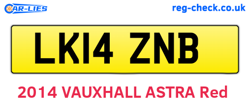 LK14ZNB are the vehicle registration plates.