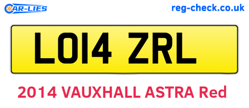 LO14ZRL are the vehicle registration plates.