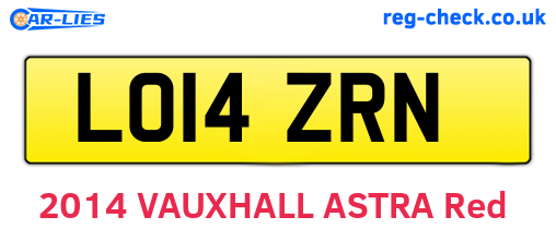 LO14ZRN are the vehicle registration plates.