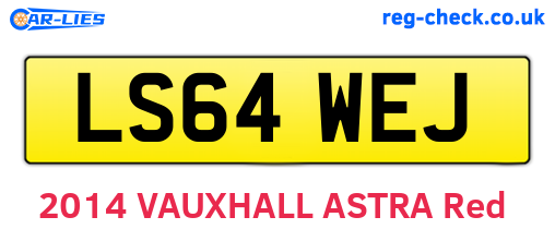 LS64WEJ are the vehicle registration plates.