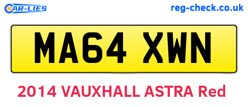 MA64XWN are the vehicle registration plates.