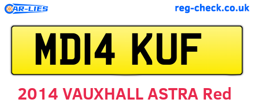 MD14KUF are the vehicle registration plates.