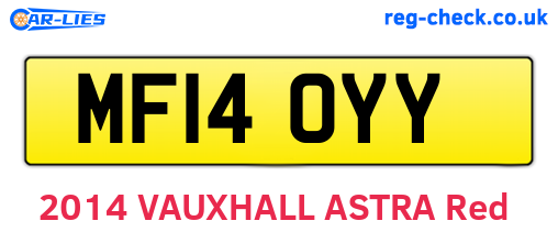 MF14OYY are the vehicle registration plates.