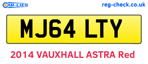 MJ64LTY are the vehicle registration plates.