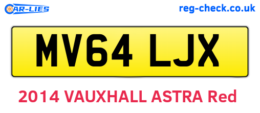 MV64LJX are the vehicle registration plates.